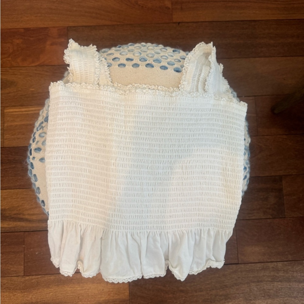 White Smocked Women's Top
